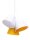 Kinderzimmerlampe SAMY Wei&szlig; Orange Stoff Schirm