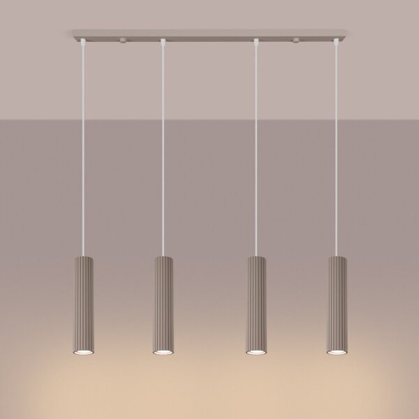 Hängelampe höhenverstellbar Aluminium Taupe GU10 L:81cm