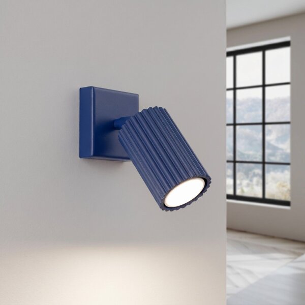 Wandlampe schwenkbar Aluminium Ultramarin GU10 H:16cm
