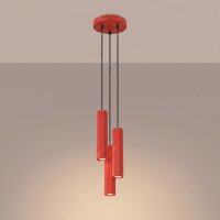 Hängelampe höhenverstellbar Aluminium Rot GU10...