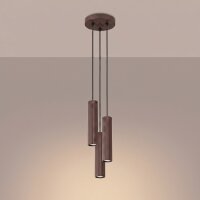 Hängelampe höhenverstellbar Aluminium Braun...