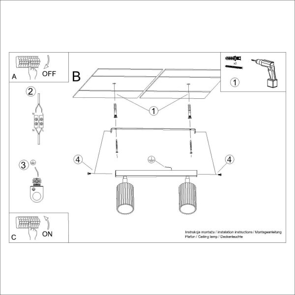 Deckenspot schwenkbar Aluminium Hellblau GU10 L:30cm