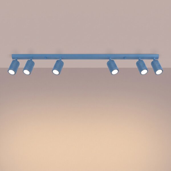 Deckenspot schwenkbar Aluminium Hellblau GU10 L:117cm
