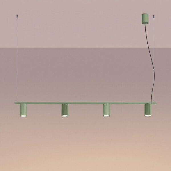 Hängelampe höhenverstellbar Aluminium Salbei GU10 122cm