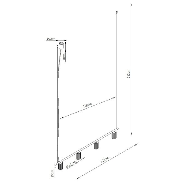 Hängelampe höhenverstellbar Aluminium Salbei GU10 122cm