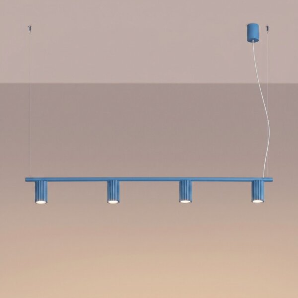 Hängelampe verstellbar Aluminium Hellblau GU10 L:122cm