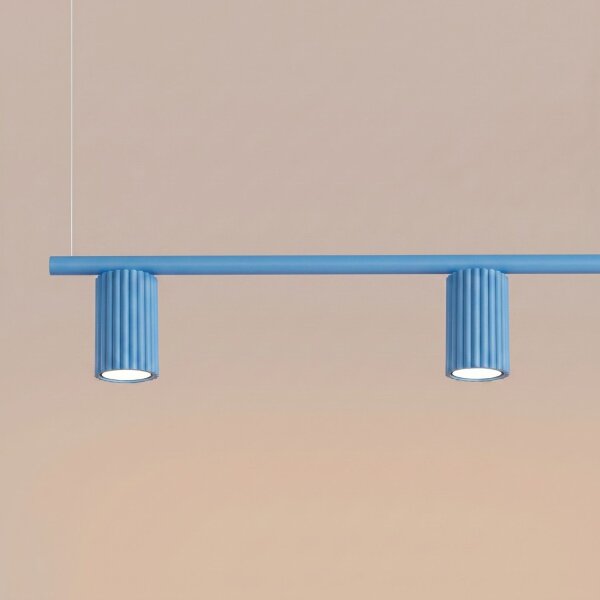 Hängelampe verstellbar Aluminium Hellblau GU10 L:122cm