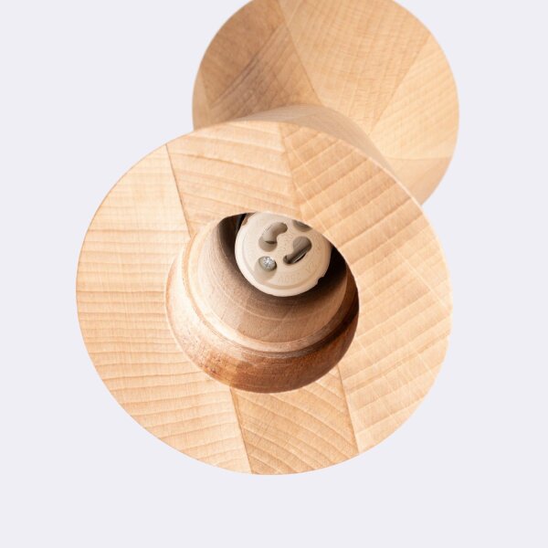 Pendelleuchte Holz Schwarz Natur GU10 Ø10 cm rund
