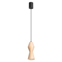 Pendelleuchte Holz Schwarz Natur GU10 Ø10 cm rund