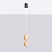 Pendelleuchte Holz Schwarz Natur GU10 Ø10 cm rund