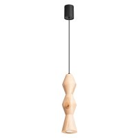Pendelleuchte Holz Schwarz Natur GU10 Ø10cm rund...