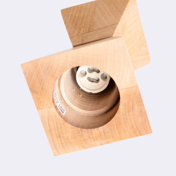 Pendelleuchte Holz Schwarz Natur GU10 Ø8cm rund Modern