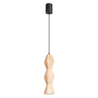 Pendelleuchte Holz Schwarz Natur GU10 Ø8cm rund...