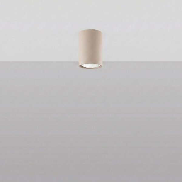 Deckenleuchte Stahl Taupe Modern GU10 H:10 cm rund