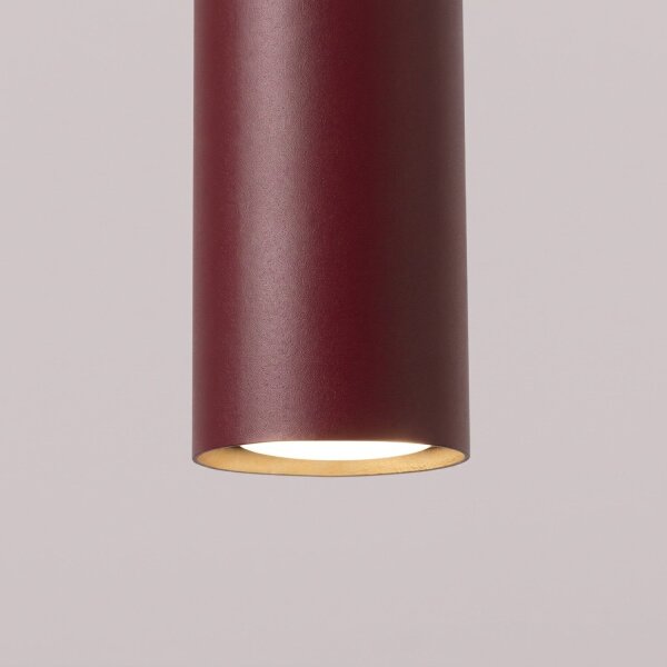 Pendelleuchte Modern Stahl Burgund GU10 L:8 cm wohnlich