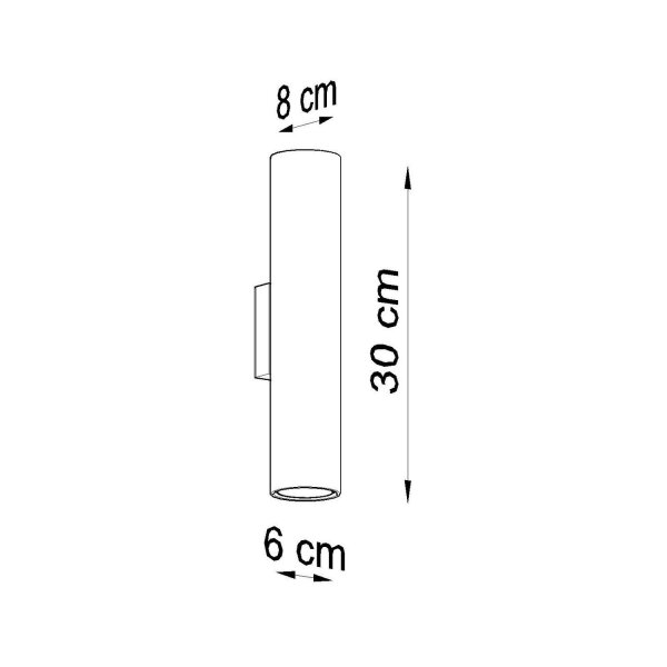 Wandlampe Up Down indirekt Stahl Burgund GU10 T:8cm