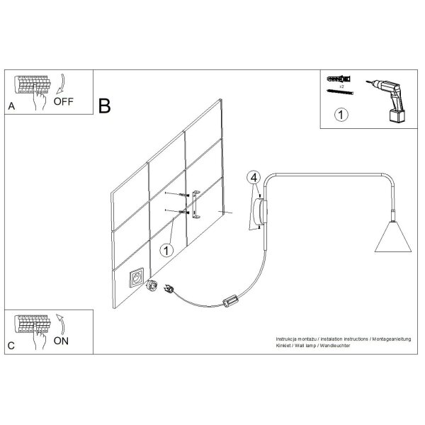 Wandlampe Stahl Burgund Schalter Stecker E14 B:14cm