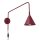 Wandlampe Stahl Burgund Schalter Stecker E14 B:14cm