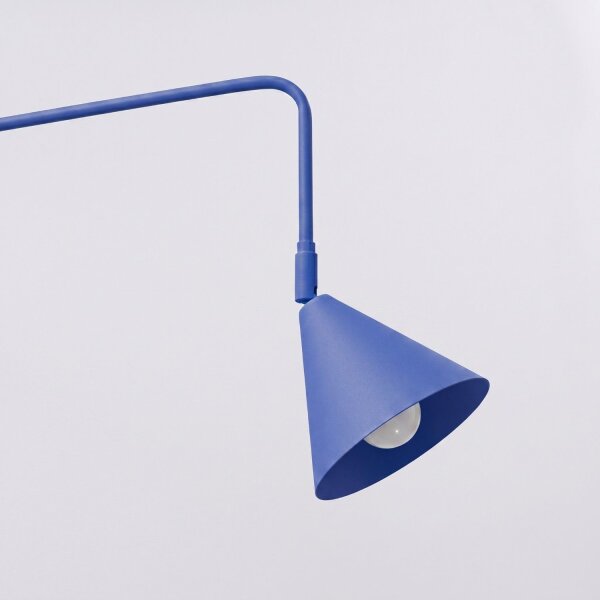 Wandlampe Stahl Ultramarin Schalter Stecker E14 T:61cm