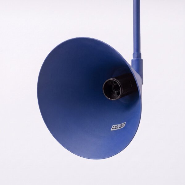 Wandlampe Stahl Ultramarin Schalter Stecker E14 T:61cm