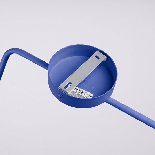 Wandlampe Stahl Ultramarin Schalter Stecker E14 T:61cm