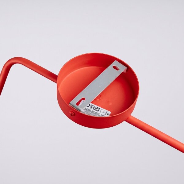 Wandleuchte Stahl Rot Schalter Stecker E14 H:30 cm