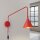 Wandleuchte Stahl Rot Schalter Stecker E14 H:30 cm