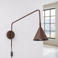 Wandlampe Stahl Braun Schalter Stecker E14 B:14 cm