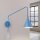 Wandlampe Stahl Hellblau Schalter Stecker E14 T:61cm
