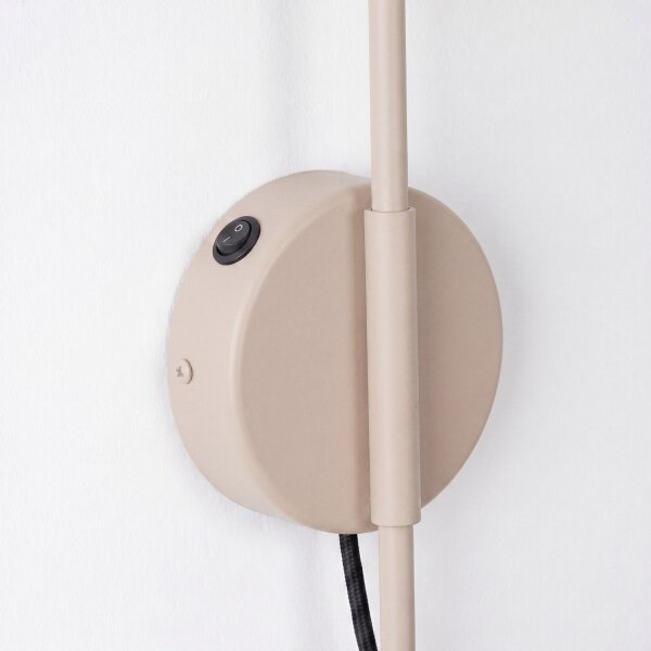 Wandlampe Stahl Taupe Schalter E14 B:14cm wohnlich