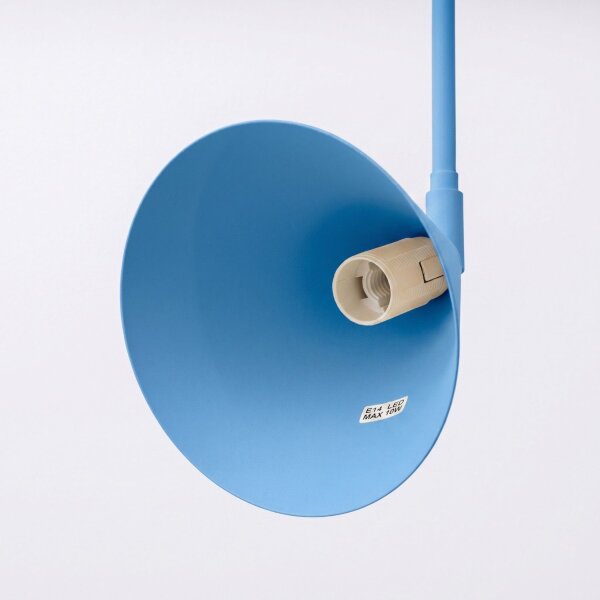 Wandleuchte mit Schalter Stahl Hellblau E14 H:30cm