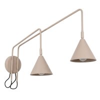 Wandlampe Stahl Taupe Schalter 2-flammig E14 T:80cm