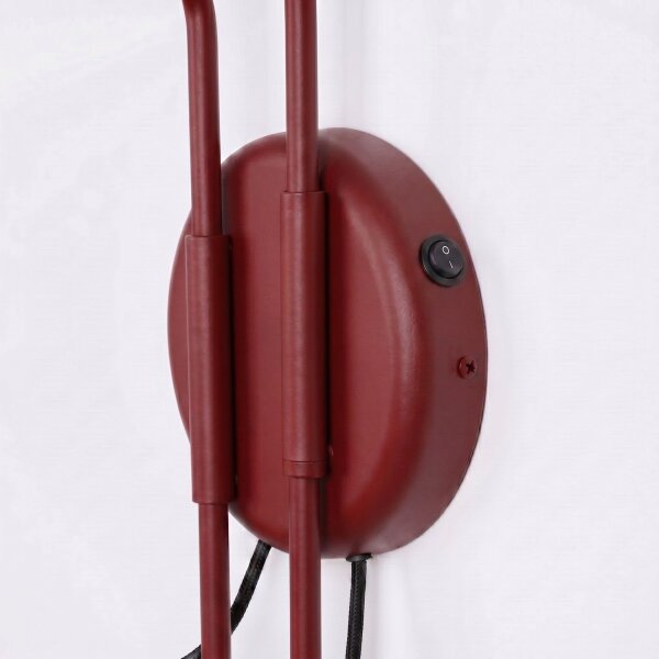 Wandlampe Stahl Burgund Schalter 2-flammig E14 H:30cm