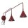Wandlampe Stahl Burgund Schalter 2-flammig E14 H:30cm