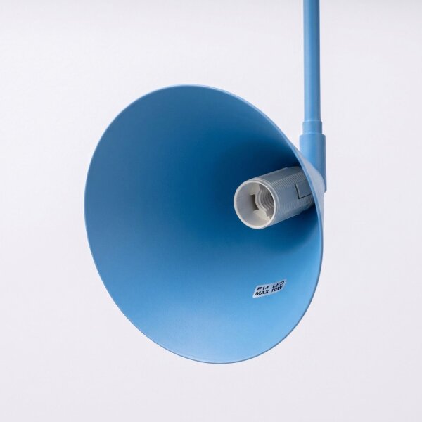 Wandlampe Stahl Hellblau Schalter 2-flammig E14 B:150cm