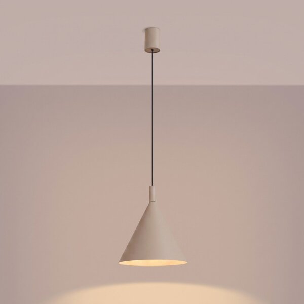 Pendelleuchte Stahl Taupe Modern E27 Ø24,5 cm rund