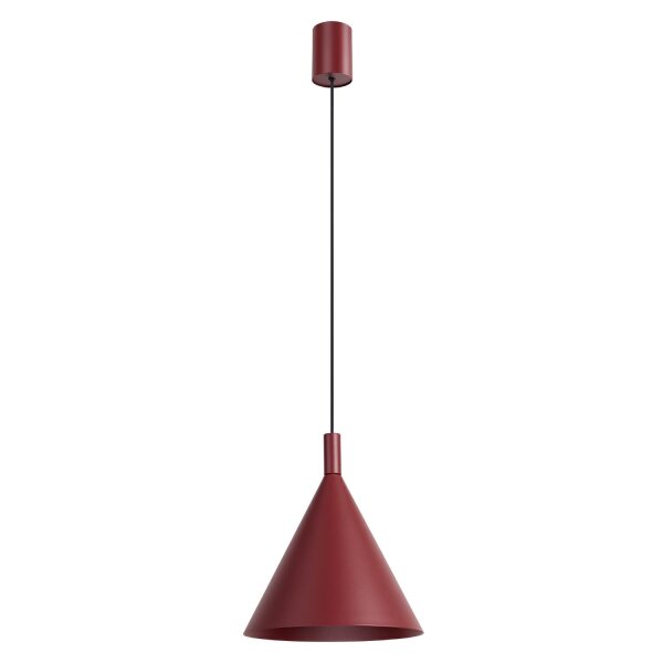 Hängelampe Stahl Burgund E27 Ø24,5cm wohnlich rund