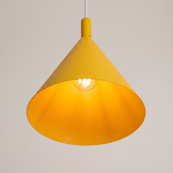 Pendelleuchte Stahl Gelb Modern E27 Ø24,5 cm rund