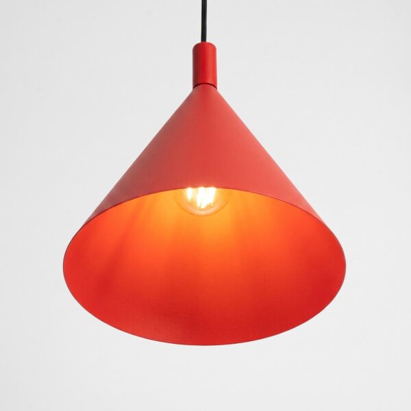 Pendelleuchte Stahl Rot Modern E27 Ø24,5 cm rund