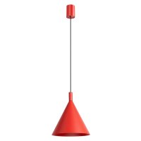 Pendelleuchte Stahl Rot Modern E27 &Oslash;24,5 cm rund