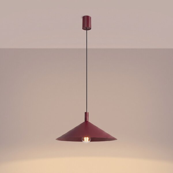 Pendelleuchte Stahl Burgund Modern E27 Ø40 cm rund
