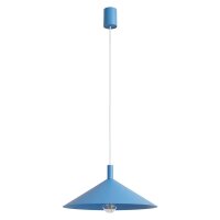 H&auml;ngelampe Stahl Hellblau E27 &Oslash;40 cm wohnlich rund