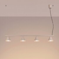 Pendelleuchte Stahl Taupe 4-flammig E14 L:122 cm Modern