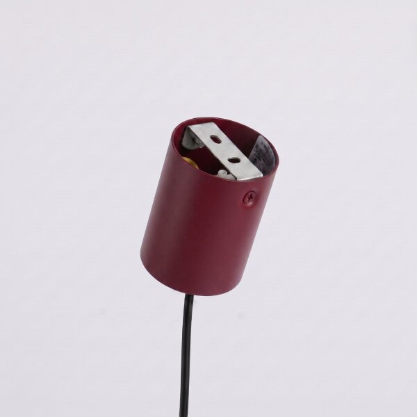 Pendelleuchte Stahl Burgund 4-flammig E14 L:122 cm