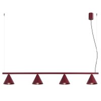 Pendelleuchte Stahl Burgund 4-flammig E14 L:122 cm
