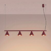Pendelleuchte Stahl Burgund 4-flammig E14 L:122 cm