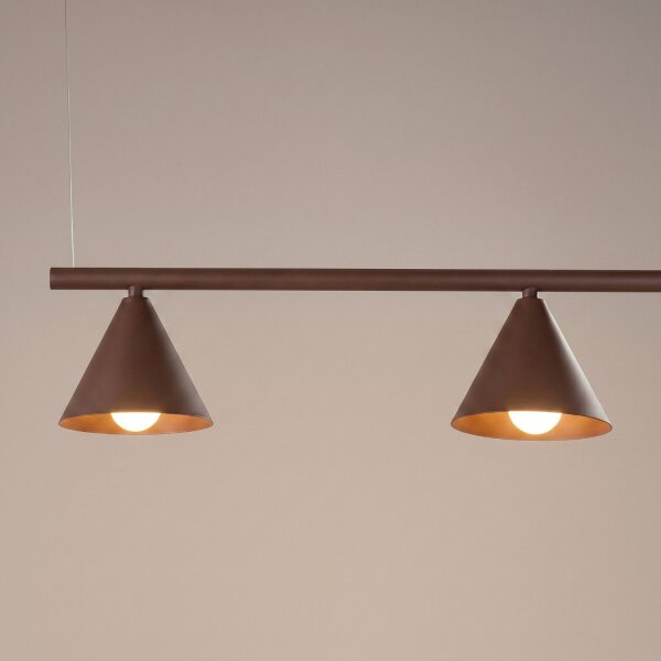 Pendelleuchte Stahl Braun 4-flammig Modern E14 L:122 cm