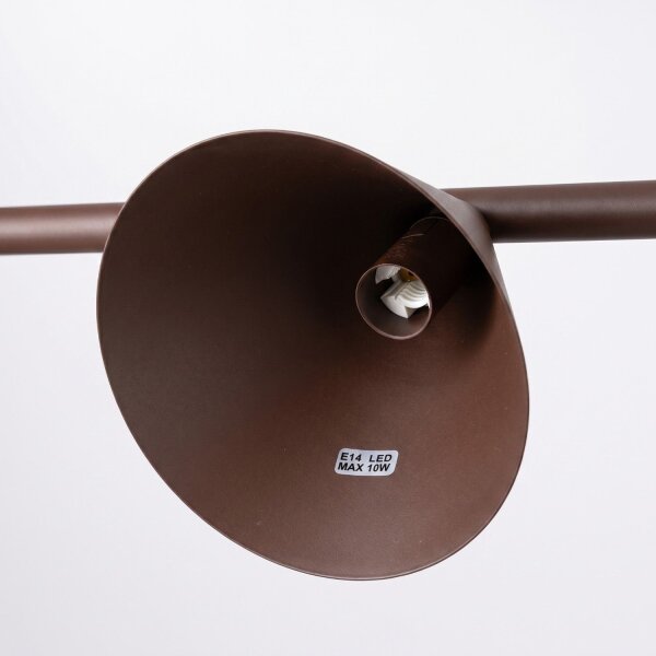 Pendelleuchte Stahl Braun 4-flammig Modern E14 L:122 cm