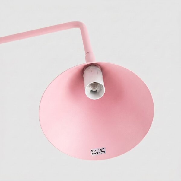 Tischlampe schwenkbar drehbar Stahl Rosa E14 H:35cm