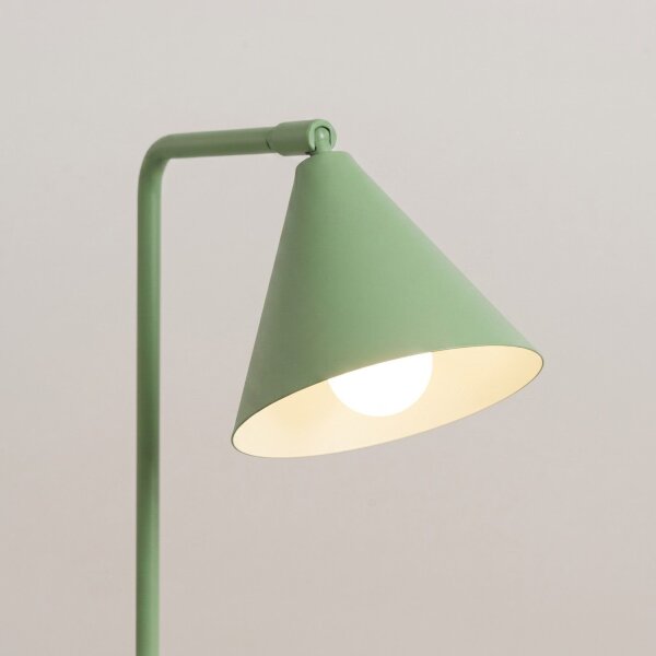 Tischlampe schwenkbar drehbar Stahl Salbei E14 H:35cm